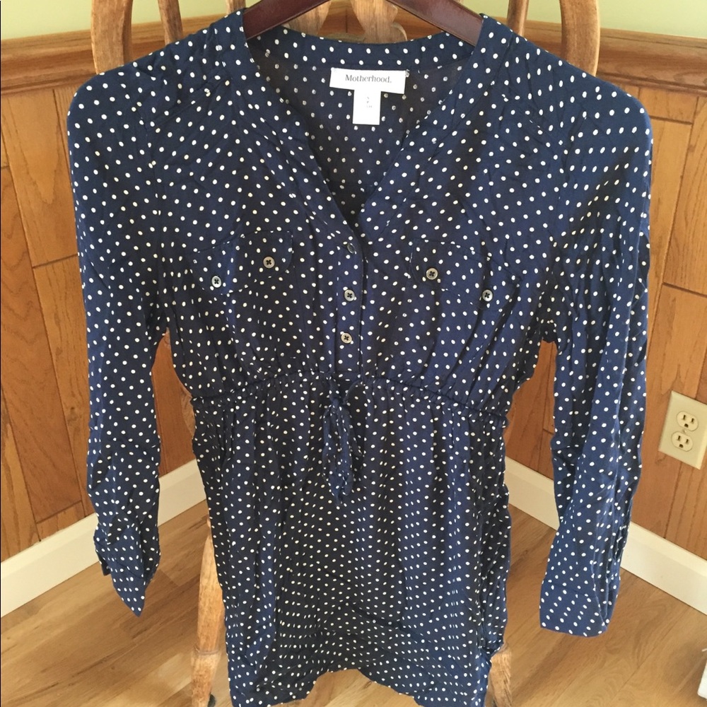 Motherhood Maternity polka dot top size small